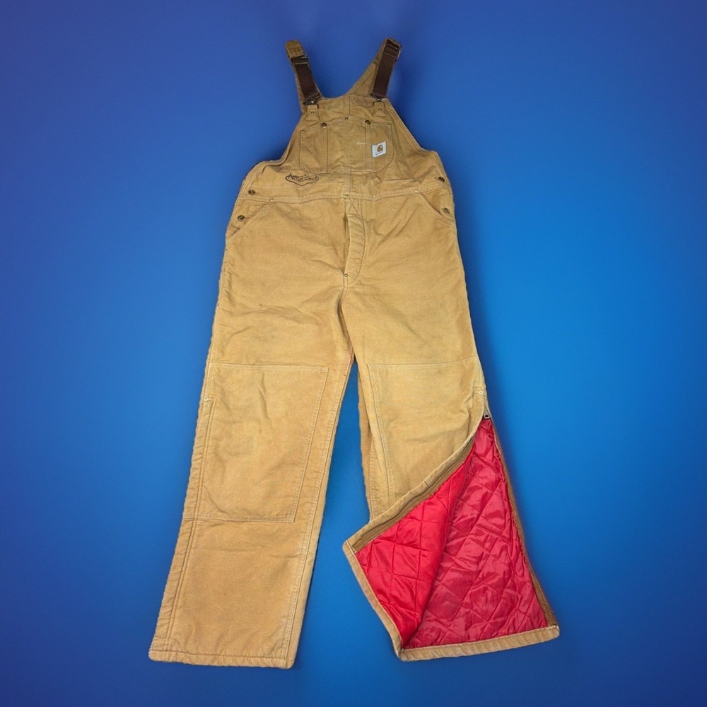 Carhartt Double Knee Overalls Insulated Distressed Made‎ in USA Size 44